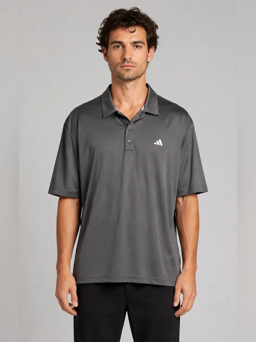 adidas Men's Solid Golf Polo 2XL Black Size 2XL NEW # J615